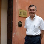 Giuseppe Aguzzi outside his studio.