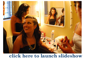 Patrizia preparing for her performance.